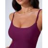 image:imageSUUKSESS Women One Piece Tummy Control Swimsuit Crisscross Backless Bathing SuitDeep Purple
