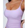 image:imageSUUKSESS Women One Piece Tummy Control Swimsuit Crisscross Backless Bathing SuitLight Purple