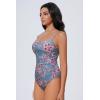 image:imageSUUKSESS Women One Piece Tummy Control Swimsuit Crisscross Backless Bathing SuitRetro Red Floral