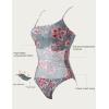 image:imageSUUKSESS Women One Piece Tummy Control Swimsuit Crisscross Backless Bathing SuitRetro Red Floral