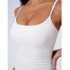 image:imageSUUKSESS Women One Piece Tummy Control Swimsuit Crisscross Backless Bathing SuitWhite