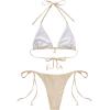 image:imageSUUKSESS Women Sexy High Waisted Bikini Sets Halter String 2 Piece SwimsuitsChampagne Gold