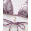 image:imageSUUKSESS Women Sexy High Waisted Bikini Sets Halter String 2 Piece SwimsuitsLight Purple