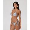 image:imageSUUKSESS Women Sexy High Waisted Bikini Sets Halter String 2 Piece SwimsuitsSilver