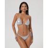 image:imageSUUKSESS Women Sexy High Waisted Bikini Sets Halter String 2 Piece SwimsuitsSilver