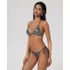 image:imageSUUKSESS Women Sexy High Waisted Bikini Sets Halter String 2 Piece SwimsuitsSparkle Black