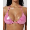 image:imageSUUKSESS Women Sexy High Waisted Bikini Sets Halter String 2 Piece SwimsuitsSparkle Pink