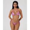 image:imageSUUKSESS Women Sexy High Waisted Bikini Sets Halter String 2 Piece SwimsuitsSparkle Pink
