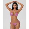 image:imageSUUKSESS Women Sexy High Waisted Bikini Sets Halter String 2 Piece SwimsuitsSparkle Pink