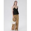image:imageSUUKSESS Women V Neck Babydoll Tank Tops with Built in Bra Summer Cute Peplum Cami Going Out TopsBlack