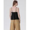 image:imageSUUKSESS Women V Neck Babydoll Tank Tops with Built in Bra Summer Cute Peplum Cami Going Out TopsBlack