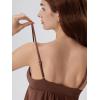 image:imageSUUKSESS Women V Neck Babydoll Tank Tops with Built in Bra Summer Cute Peplum Cami Going Out TopsBrown