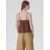 image:imageSUUKSESS Women V Neck Babydoll Tank Tops with Built in Bra Summer Cute Peplum Cami Going Out TopsBrown
