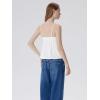 image:imageSUUKSESS Women V Neck Babydoll Tank Tops with Built in Bra Summer Cute Peplum Cami Going Out TopsCream White