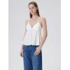 image:imageSUUKSESS Women V Neck Babydoll Tank Tops with Built in Bra Summer Cute Peplum Cami Going Out TopsCream White