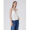 image:imageSUUKSESS Women V Neck Babydoll Tank Tops with Built in Bra Summer Cute Peplum Cami Going Out TopsCream White