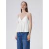 image:imageSUUKSESS Women V Neck Babydoll Tank Tops with Built in Bra Summer Cute Peplum Cami Going Out TopsCream White