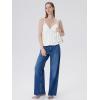 image:imageSUUKSESS Women V Neck Babydoll Tank Tops with Built in Bra Summer Cute Peplum Cami Going Out TopsCream White