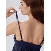 image:imageSUUKSESS Women V Neck Babydoll Tank Tops with Built in Bra Summer Cute Peplum Cami Going Out TopsNavy Blue