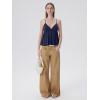 image:imageSUUKSESS Women V Neck Babydoll Tank Tops with Built in Bra Summer Cute Peplum Cami Going Out TopsNavy Blue