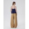 image:imageSUUKSESS Women V Neck Babydoll Tank Tops with Built in Bra Summer Cute Peplum Cami Going Out TopsNavy Blue