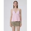 image:imageSUUKSESS Women V Neck Babydoll Tank Tops with Built in Bra Summer Cute Peplum Cami Going Out TopsPink