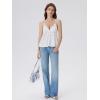 image:imageSUUKSESS Women V Neck Babydoll Tank Tops with Built in Bra Summer Cute Peplum Cami Going Out TopsWhite Polka Dots