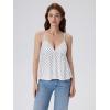 image:imageSUUKSESS Women V Neck Babydoll Tank Tops with Built in Bra Summer Cute Peplum Cami Going Out TopsWhite Polka Dots