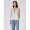 image:imageSUUKSESS Women V Neck Babydoll Tank Tops with Built in Bra Summer Cute Peplum Cami Going Out TopsWhite Polka Dots
