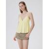 image:imageSUUKSESS Women V Neck Babydoll Tank Tops with Built in Bra Summer Cute Peplum Cami Going Out TopsYellow