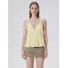 image:imageSUUKSESS Women V Neck Babydoll Tank Tops with Built in Bra Summer Cute Peplum Cami Going Out TopsYellow