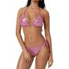 image:imageSUUKSESS Women Sexy High Waisted Bikini Sets Halter String 2 Piece SwimsuitsSparkle Pink