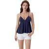 image:imageSUUKSESS Women V Neck Babydoll Tank Tops with Built in Bra Summer Cute Peplum Cami Going Out TopsNavy Blue