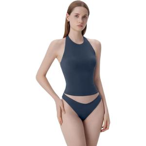 image:imageSUUKSESS Women Halter Padded Tank Tops Double Lined Backless Summer Going Out TopsNavy Blue