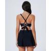 image:imageSUUKSESS Women High Waisted Bikini Sets with Skirt Sexy Crisscross Back SwimsuitBlack
