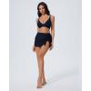 image:imageSUUKSESS Women High Waisted Bikini Sets with Skirt Sexy Crisscross Back SwimsuitBlack