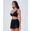image:imageSUUKSESS Women High Waisted Bikini Sets with Skirt Sexy Crisscross Back SwimsuitBlack