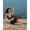 image:imageSUUKSESS Women High Waisted Bikini Sets with Skirt Sexy Crisscross Back SwimsuitBlack