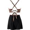 image:imageSUUKSESS Women High Waisted Bikini Sets with Skirt Sexy Crisscross Back SwimsuitLeopard Black