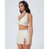 image:imageSUUKSESS Women High Waisted Bikini Sets with Skirt Sexy Crisscross Back SwimsuitWhite