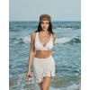 image:imageSUUKSESS Women High Waisted Bikini Sets with Skirt Sexy Crisscross Back SwimsuitWhite