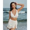 image:imageSUUKSESS Women High Waisted Bikini Sets with Skirt Sexy Crisscross Back SwimsuitWhite