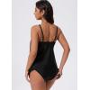 image:imageSUUKSESS Women Ruffle High Neck Tankini Swimsuit Flowy Tummy Control Bathing SuitBlack
