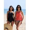 image:imageSUUKSESS Women Ruffle High Neck Tankini Swimsuit Flowy Tummy Control Bathing SuitBlack