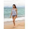 image:imageSUUKSESS Women Ruffle High Neck Tankini Swimsuit Flowy Tummy Control Bathing SuitBlue Striped