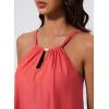 image:imageSUUKSESS Women Ruffle High Neck Tankini Swimsuit Flowy Tummy Control Bathing SuitCoralpinkleaf
