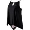 image:imageSUUKSESS Women Ruffle High Neck Tankini Swimsuit Flowy Tummy Control Bathing SuitRetro Floral Black