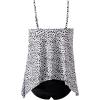 image:imageSUUKSESS Women Ruffle High Neck Tankini Swimsuit Flowy Tummy Control Bathing SuitWhite and Black Points