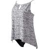 image:imageSUUKSESS Women Ruffle High Neck Tankini Swimsuit Flowy Tummy Control Bathing SuitWhite and Black Points