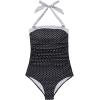 image:imageSUUKSESS Women Sexy Tummy Control One Piece Swimsuit Halter Retro Bathing Suit68 Black White Polka Dots
